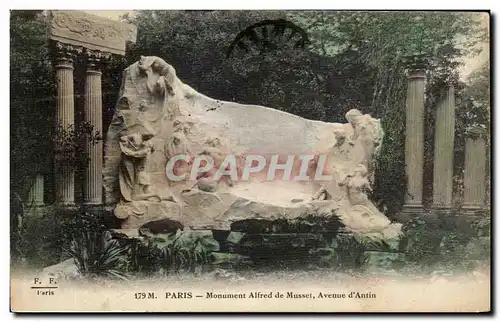 Cartes postales Paris Monument Alfred de Musset Avenue d&#39Antin