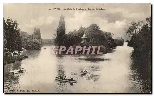Cartes postales Paris Au Bois de Boulogne Le Lac Interieur