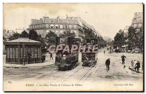 Cartes postales Paris La Place Pereire er l&#39Avenue de Villiers Autobus a l&#39imperiale