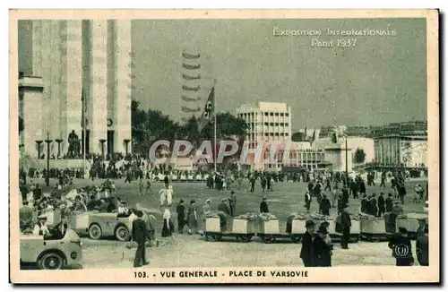 Cartes postales Paris Vue Generale Place de Varsovie Exposition internationale Paris 1937