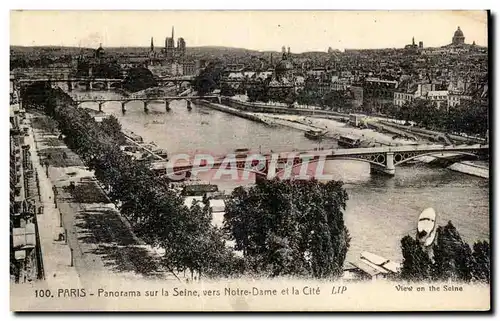 Ansichtskarte AK Paris Panorama sur la Seine vers Notre Dame et la Cite