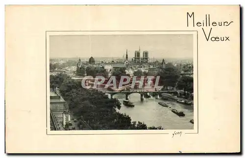 Cartes postales Paris Meilleur Voeux Notre Dame