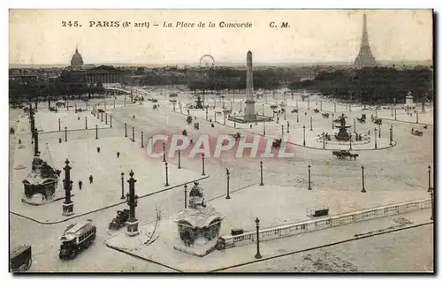 Ansichtskarte AK Paris La Place de la Concorde Tour Eiffel