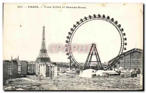 Cartes postales Paris Tour Eiffel et Grande Roue