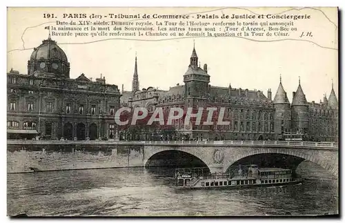 Ansichtskarte AK Paris Tribunal de Commerce Palais de Justice et Conciergerie Peniche