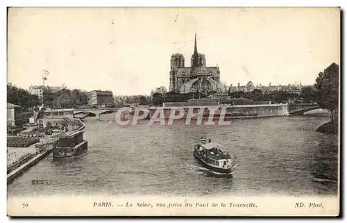 Ansichtskarte AK Paris La Seine vue prise du Pont de la Tournelle Notre Dame