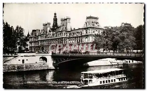 Cartes postales Paris L&#39Hotel De Ville et le Pont d&#39Arcole