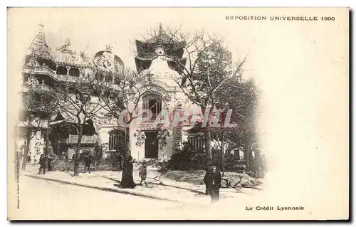 Cartes postales Paris Le Credit Lyonnais Exposition universelle 1900 Banque