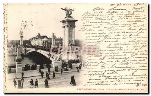 Cartes postales Paris Pont Alexandre & Petit Palais Exposition universelle 1900