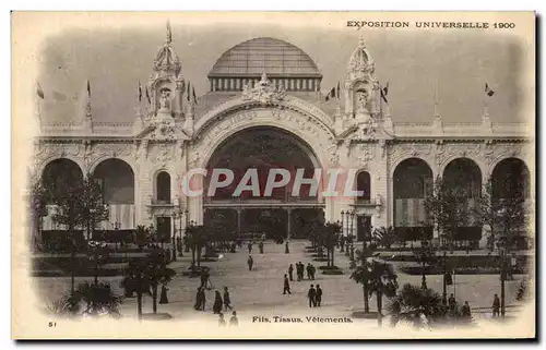 Cartes postales Paris Fils Tissus Vetements Exposition universelle 1900