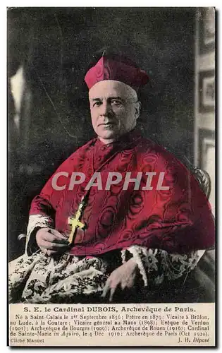 Cartes postales Paris Le Cardinal Dubois Archeveque de Paris