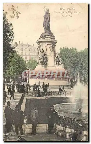 Cartes postales Paris Place de la Republique Lion