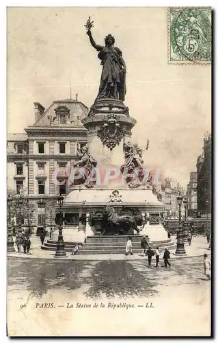 Ansichtskarte AK Paris La Statue de la Republique Lion