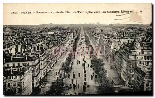 Ansichtskarte AK Paris Panorama Pris de Arc de Triomphe vers les Champs Elysees