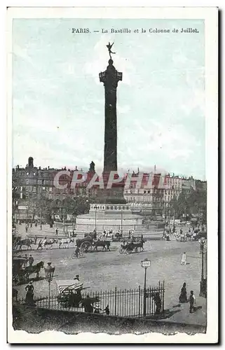 Cartes postales Paris La Bastille et la Colonne de Juillet