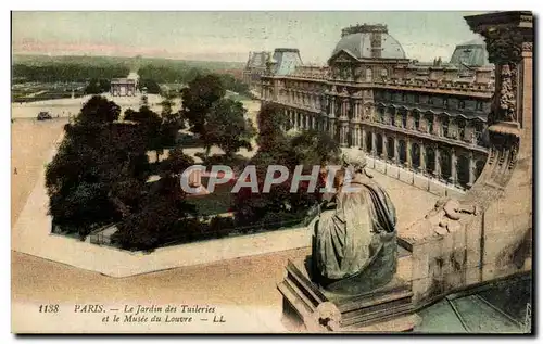 Ansichtskarte AK Paris Le Jardin des Tuileries et le Musee du Louvre