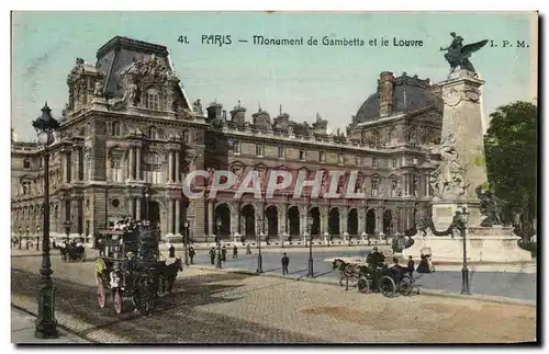 Ansichtskarte AK Paris Monument de Gambetta et le Louvre