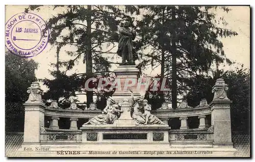 Cartes postales Sevres Monument de Gambetta Erige par les Alsaciens Lorrains