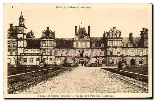 Ansichtskarte AK Palais de Fontainebleau Facade et Entree principale