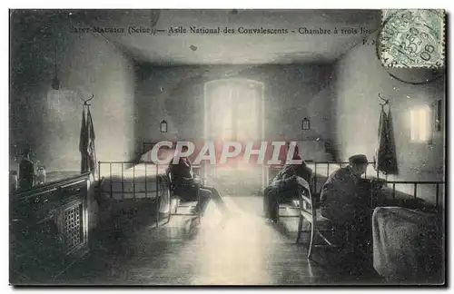 Cartes postales Saint Maurice Asile National des Convalescents Chambre a trois lits Militaria