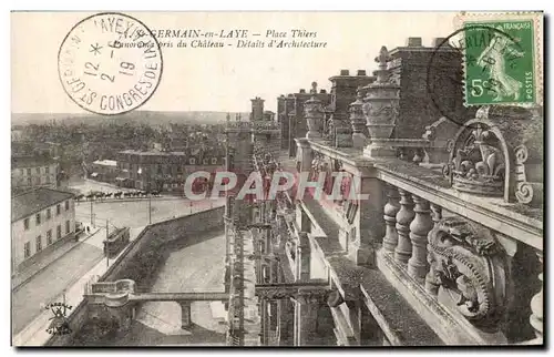 Cartes postales St German en Laye Place Thiers Panorama pris du Chateau Details d&#39Architecture