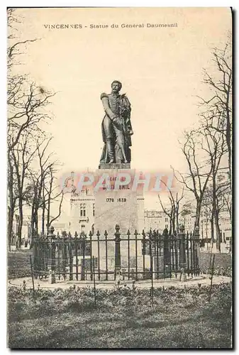 Cartes postales Vincennes Statue du General Daumesnil