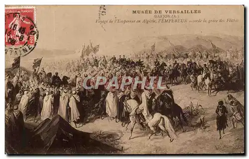 Ansichtskarte AK Musee De Versailles Darjon Vovage de l&#39Empereur en Algerie L&#39empereur accorde la grace des