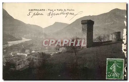 Cartes postales Castellane Tour Et Vallee Du Verdon
