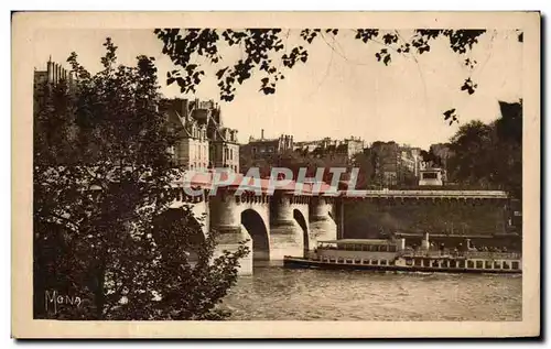 Ansichtskarte AK Paris Le Pont Neuf Le plus ancien des ponts de paris Peniche