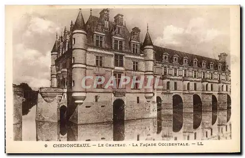 Cartes postales Chenonceaux Le Chateau La Facade Occidentale