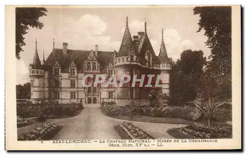 Cartes postales Azay Le Rideau Le Chateau National Musee De la Renaissance