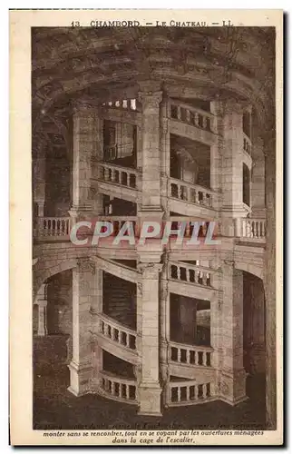 Ansichtskarte AK Chambord Le Chateau Le grand escalier double