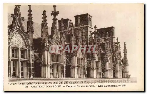 Ansichtskarte AK Chateau D&#39Amboise Facade Charles VIII Les Lucarnes