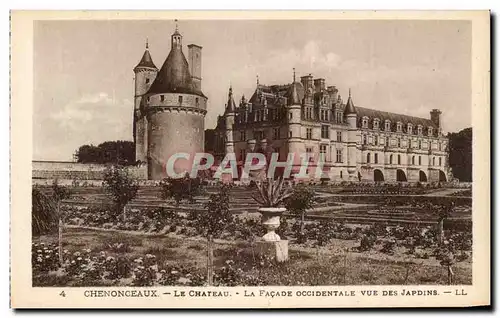 Ansichtskarte AK Chenonceaux Le Chateau La Facade Occidentale Vue des Jardins