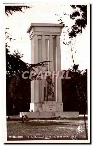 Cartes postales Montauban Le Monument aux Morts 1914 1918 Militaria