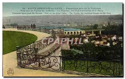 Cartes postales Sainte Germain en Laye Panorama pris de la Terrasse Vue sur la Vallee de la Seine