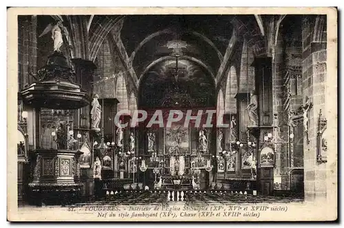 Cartes postales Fougeres Interieur de l&#39Eglise St Sulpice