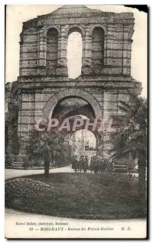 Cartes postales Bordeaux Ruines du Palais Gullien Enfants