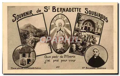 Cartes postales Souvenir De Bernadette Soubirous