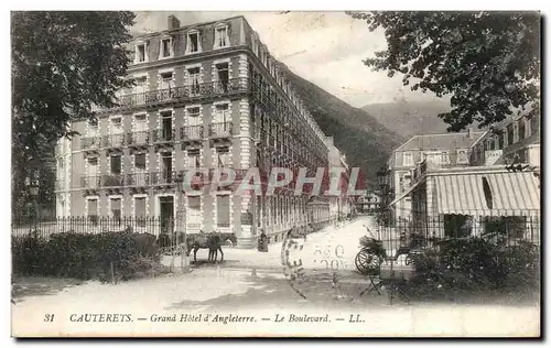 Cartes postales Cauterets Grand Hotel d&#39Angeleterre Le Boulevard