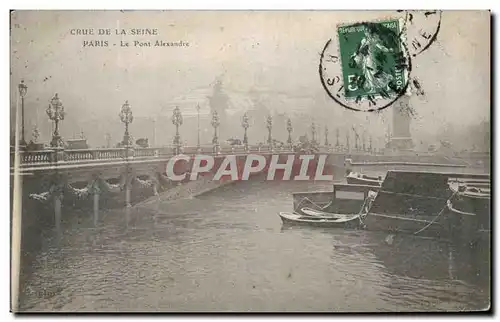 Ansichtskarte AK Crue de la Seine Paris le Pont Alexandre Inondations Janvier 1910 Grand Palais