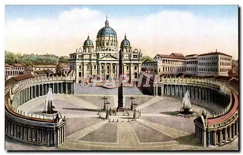 Cartes postales Roma Plazza Hietro La Basilieo et Vaticano