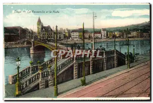 Cartes postales Liege La Passerelle Et La Poste