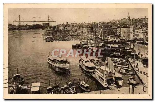 Ansichtskarte AK Marseille Le Vieux Port Et Le Pont Transbordeur Bateaux