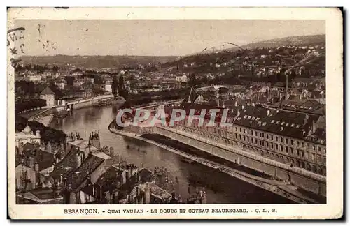 Cartes postales Besancon Quai Vauban Le Doubs Et Coteau Beauregrad