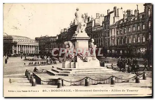 Ansichtskarte AK Bordeaux Monument Gambetta Allees De Tourny