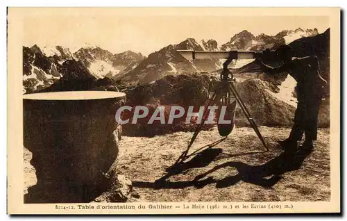 Ansichtskarte AK Table D&#39Orientation Du Galibier La Meije Et Les Ecrins