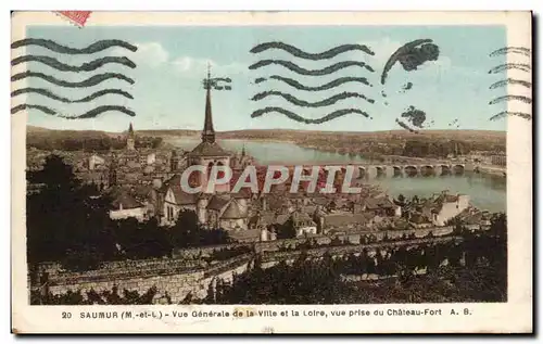 Cartes postales Saumur Vue Generale de la Ville et la Loire vue prise du Chateau Fort