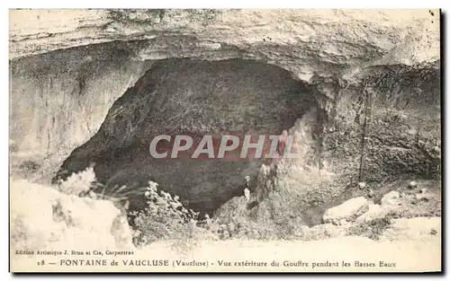 Cartes postales Fontaine de Vaucluse Vue exterieur du Gouffre pendant les Basses Eaux