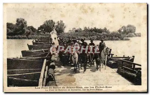 Cartes postales Lou Pont de Barco de Seuvo Riau sus lou Pichot Rose Le Pont de Bateaux de Sylvareal sur le Petit